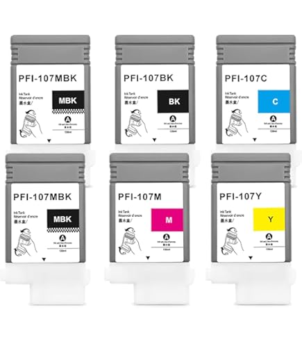 Canon PFI-107シリーズ2本セット Amazon.com: Canon PFI-107 Set Genuine Pfi-107 6 Pack Set of