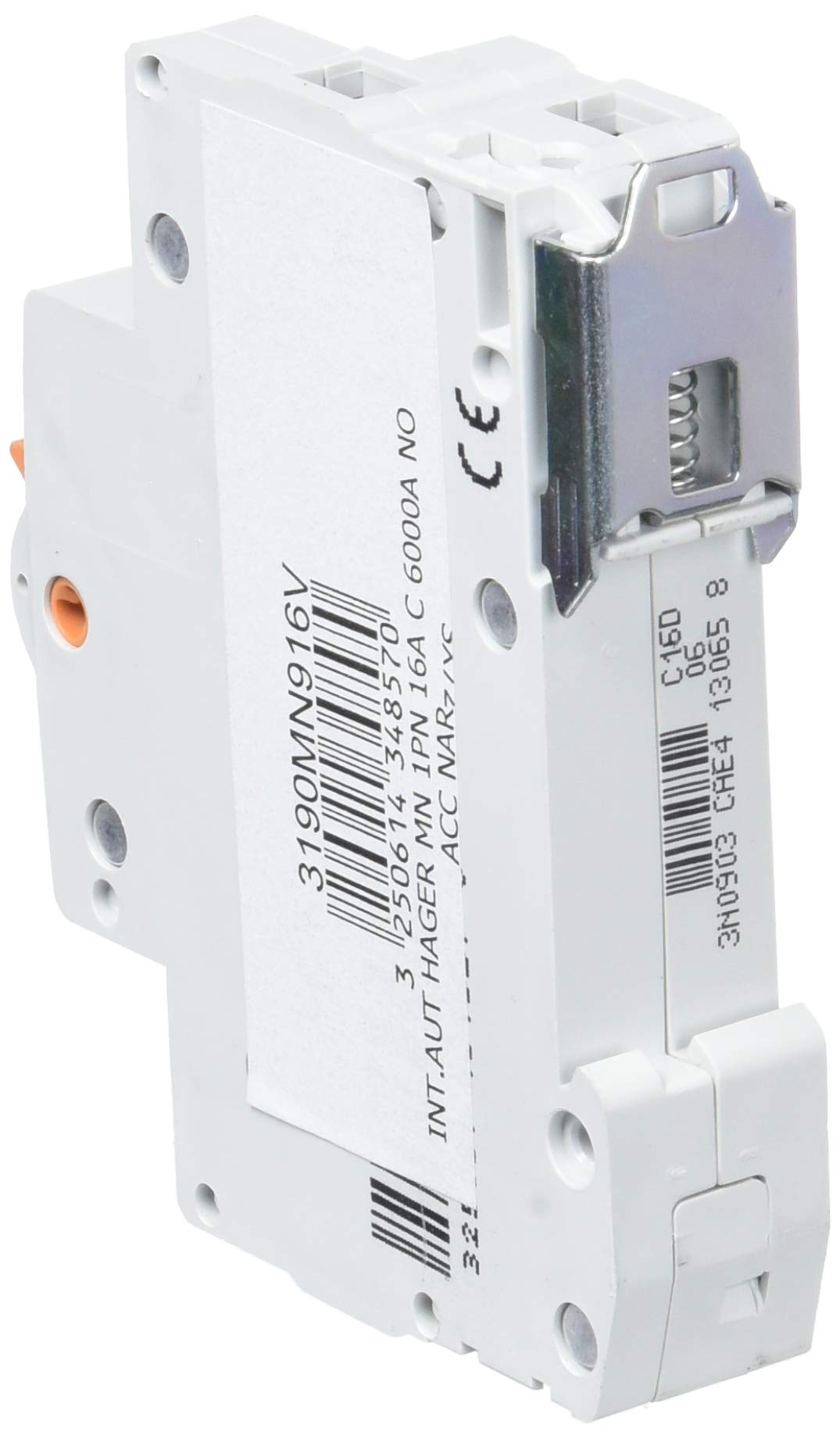 Hager MN916V, Mn916V Systems Automatic Magnetic Switch Mn Series, 1P+N, 16A, C, 6Ka