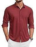 COOFANDY Men's Untucked Wrinkle Free Shirt Casual