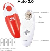 Kitchen Mama Auto 2.0 Electric Can Opener Red – Smooth Edge, Battery Operated view 2