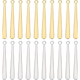 UNICRAFTALE about 20pcs 2 Colors Bar Pendants Stainless Steel Charm Vertical Cuboid Stick Pendant Hypoallergenic Charms for Jewelry Making 31.5x3.5mm