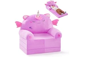Hallo Deer Kids Couch Fold Out Soft Toddler Chair, 3-in-1 Kids Chair for Toddlers, Kids Sofa Unicorn Chair, Children Couch for Toddlers 1-3, Kids Folding Toddler Chairs for Boys and Girls