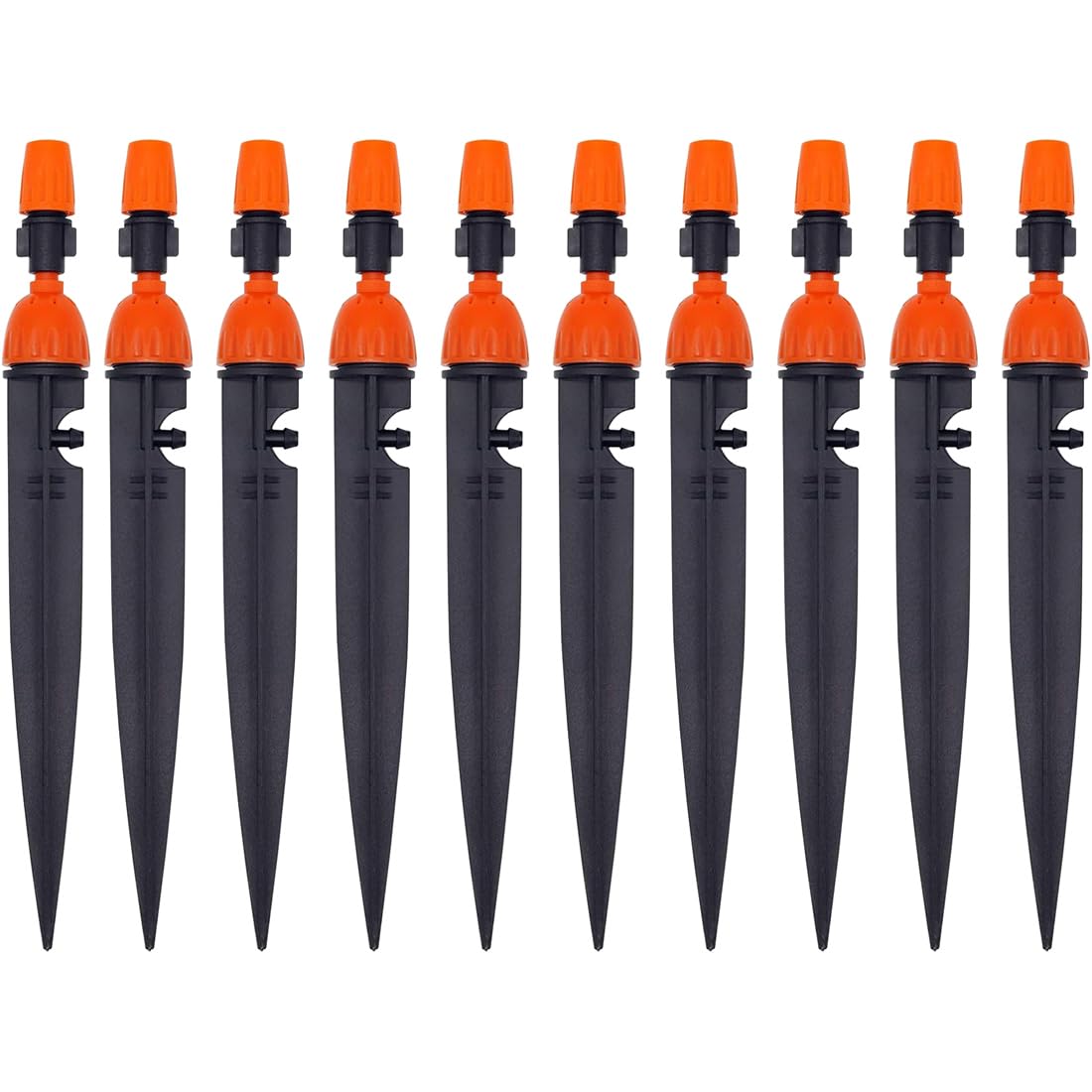 LYTIVAGEN 10 Pcs Water Irrigation Drippers, 8 Holes Adjustable Drip Emitters 360 Degree Water Flow Stake Emitter Irrigation Dripper Sprinkler for 4/7 mm Garden Hose Watering System