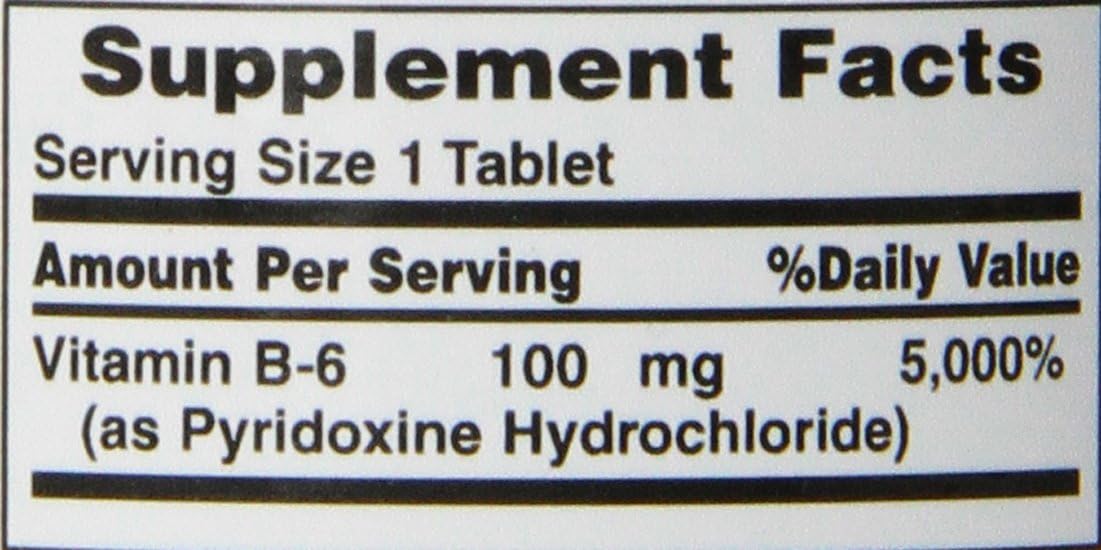 Vitamin B6 by Nature's Bounty, Vitamin Supplement, Supports Energy Metabolism and Nervous System Health, 100mg, 100 Tablets: Health & Personal Care
