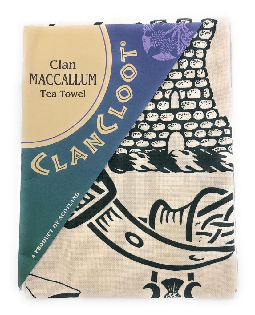 BRAW CLANS TARTANS Clan Tea Towel - The Ultimate Guide for your Kitchen – Absorbent, Stylish, Functional and Fashionable Trendy Tea Towel - Made in Scotland