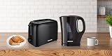 Daewoo Essentials Plastic 1.7 L Kettle And 2 Slice Toaster Set Black view 2