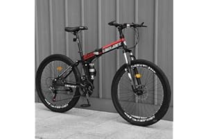 Mountain Bike 26 Inch Folding Bicycle 21 Gear Folding Bicycle Adult MTB Bike Disc Brake Bicycles for Girls Boys B,26inch
