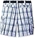 Lee Men's Big and Tall New Belted Wyoming Cargo Short, Blue Conner Plaid, 44W