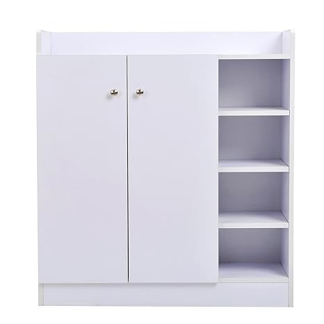 HOMCOM Allzweckschrank Kommode Dielenschrank Highboard Schrank Ablage Regal 2-Türig 4 Fächer