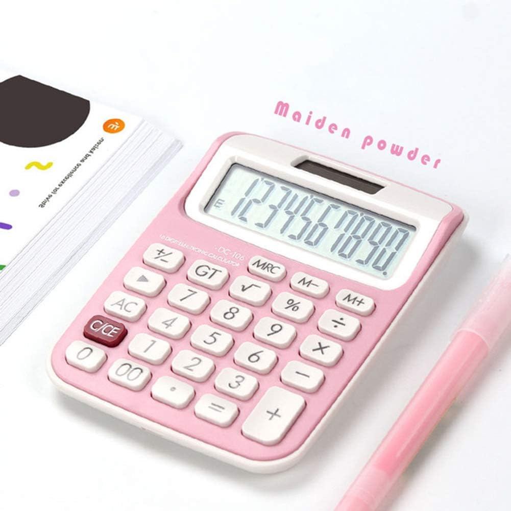Ycljsq Calculator Trumpet Mini Small Computer Girl Cute Pink Student Comtable Portable Student Calculator Office Supplies Solar