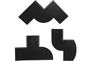 lasuroa 3pcs Barber Enhancement Cards with Measurement Indicators, 3 Shapes Hairline Shaping Tool Black Beard Guide Template 