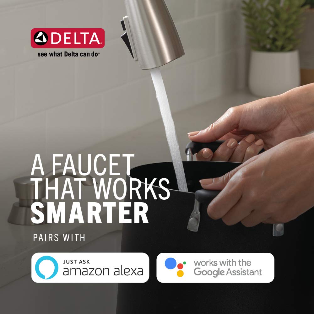 Delta Faucet Trinsic VoiceIQ SingleHandle Touch Kitchen Sink Faucet with Pull Down Sprayer