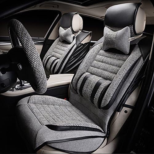 Oroyal Universal Fit Car Seat Cover Set Top Grade Linen Designed For Comfort (Universal Fit For Most Cars, SUV, Trucks or Vans) (Grey)