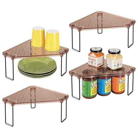 Amazon Com Mdesign Corner Plastic Metal Freestanding Stackable