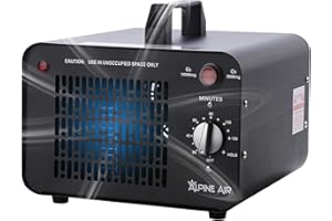 110W 60,000 mg/h Alpine Air Purifier Ozone Generator - Ozone Odor Eliminator, Ozone Machine & Skunk Odor Remover For House, Ozone Air Purifier, Commercial Ozone Generator For Car, Office, & Rooms