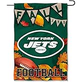 New York Jets Fall Leaves Decorative Football Garden Flag Double Sided Banner