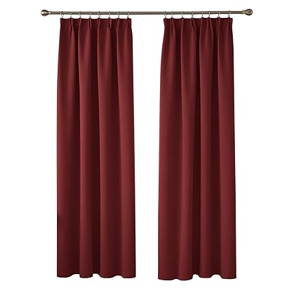 Deconovo Solid Super Soft Thermal Insulated Tape Top Blackout