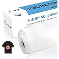 A-SUB Sublimation HTV for Dark and Light Fabric, 12" X 10FT Matte Sublimation Vinyl, White HTV Vinyl for Sublimation on Cotton Fabric - T-Shirt, Pillow, Bag