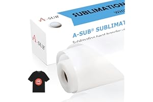 A-SUB Sublimation HTV for Dark and Light Fabric, 12" X 10FT Matte Sublimation Vinyl, White HTV Vinyl for Sublimation on Cotto