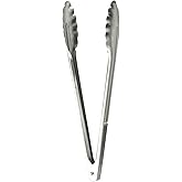 Winco UT-12 Coiled Spring Utility Tong Heavyweight Stainless Steel, 12-Inch (Set of 2)