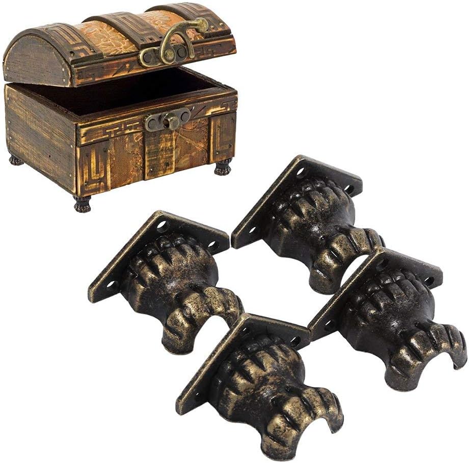 Fdit Retro Leg Corner Protector, Sturdy Zinc Alloy Construction, Easy Three Screw Installation, Versatile Antique Brass Decor