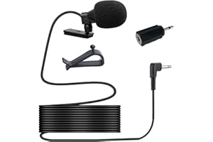 NewTH 3.5mm Microphone HD Voice Assembly Car Radio Mic Replacement for Kenwood Boss JVC Sony Jensen Alpine for Vehicle Head Unit Enabled Stereo DVD GPS,3M /9.84ft Cable Mic with 3.5mm to 2.5mm Adapter