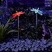 Dragonfly Decor Solar Color Changing Outdoor Holiday Decoration Garden Stake Lights for Christmas Thanksgiving Outdoor Patio Lawn Yard Decorative Fixture (2 Pack)