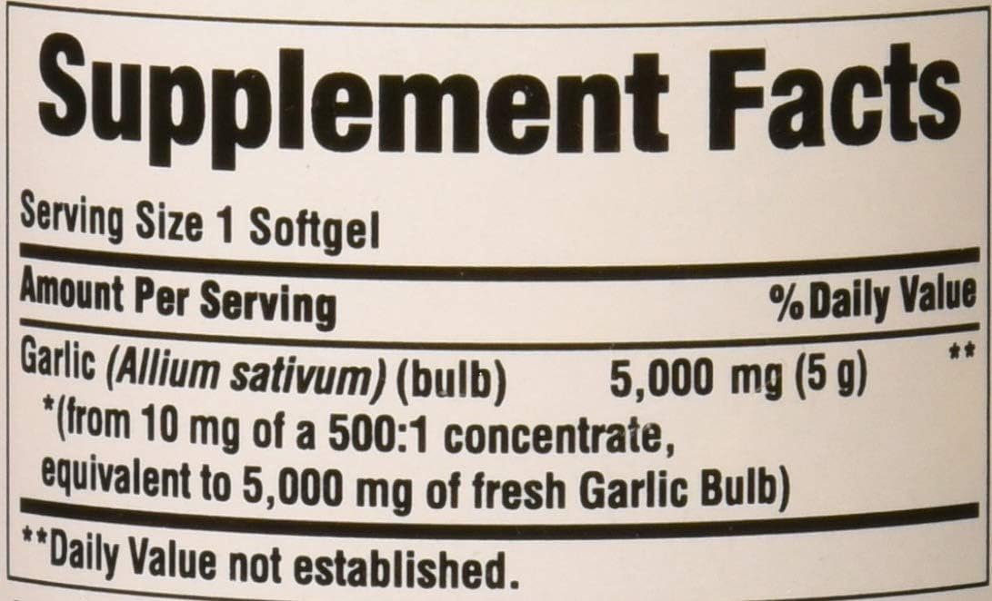Puritans Pride Garlic Oil, 5000 Mg, 250 Count: Health & Personal Care