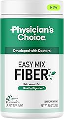 Physician's CHOICE Easy Mix Fiber for Digestive Health & Regularity - No Grit, Sugar Free, & Tasteless - Daily Prebiotic Solu