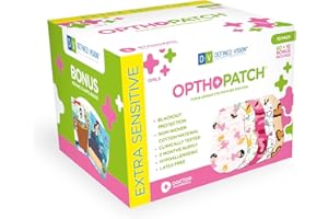 Opthopatch Kids Eye Patches - Fun Girls Design [Series I] - 60 + 10 Bonus Latex Free Hypoallergenic Cotton Adhesive Bandages for Amblyopia and Cross Eye - 3 Reward Chart Posters by Defined Vision