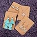 Xpurc 100 Set Kraft Paper Earring Display Cards with 100 Pcs Self-Seal Bags for Jewelry, Earring and Necklace, Ear Studs Holder Blank Paper Tags for DIY, 3.5'' x 2.4''(Brown)