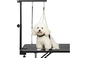 Breeze Touch Dog Grooming Table Arm with Clamp 32in, Pet Dog Grooming Table for Small Dogs at Home Foldable, Cat Dog Grooming Harness Stand Holder Portable for Trimming Nails, Drying, Haircut