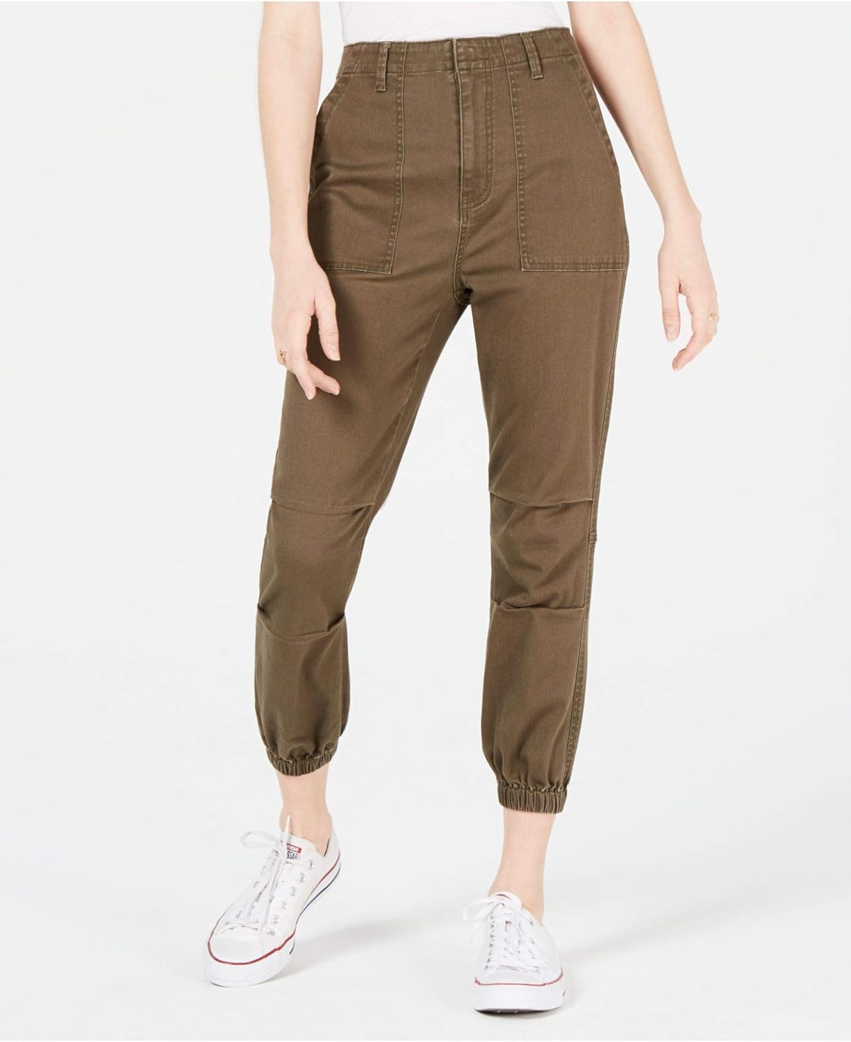 TINSELTOWN Womens Green Solid Cargo Pants UK Size20 TINSELTOWN