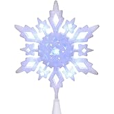 Kurt S. Adler JEL0310CW 10" Cool White Glitter Snowflake Tree Topper