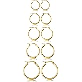 5-10 Pairs Small Gold Silver Hoop Earrings for Women, Stainless Steel Earrings Set Mens Lightweight Thin Hypoallergenic Small Hoops Set