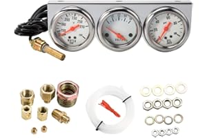 WarmCare Triple Kit 2" Chrome Oil Temp Water Temp Gauge Temperature Oil Pressure Voltage Sensor 3 in 1 Car Meter Auto