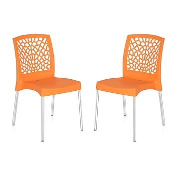 Nilkamal Novella 19 Chair, Set of 2 (Orange)