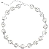 ACEDRE Colorful Crystal Choker Necklace Gold Rainbow Necklaces for Women | Multi Colored Gemstone Chokers,Sparkly Rhinestone Rave Prom Costume Jewelry