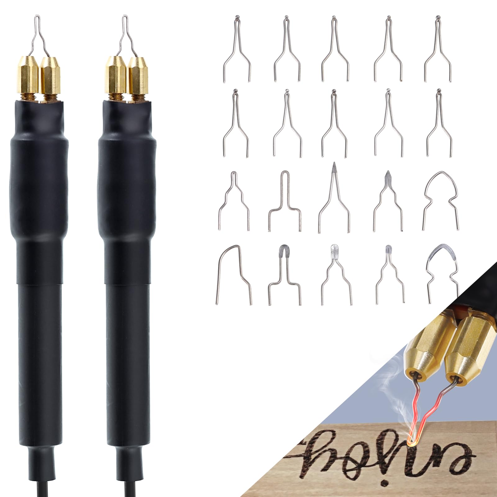 TEKCHIC 60W Professional Wood Burning Kit Pro Wood Burner Pyrography Tool with 20 Wire Nibs Tips Including Ball Tips