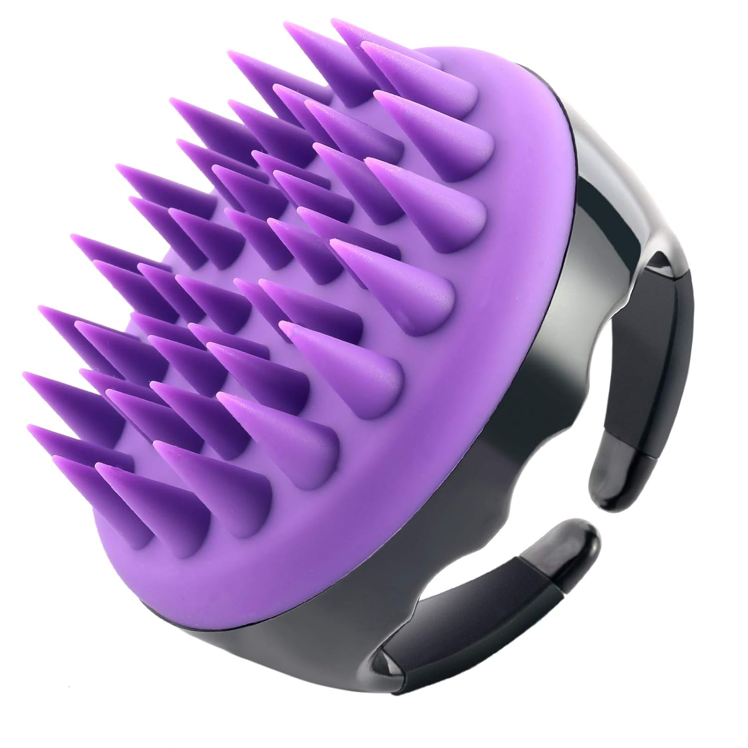 Scalp Massaging Shampoo Brush - Scalp Massager Silicone Hair Shampoo Brush Shower for Remove Dandruff, Scalp Massage Tool for Hair Regrowth (black and purple) : Beauty