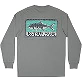 Southern Marsh Men’s Tile Fish T-Shirt – Long Sleeve Casual Graphic Tee