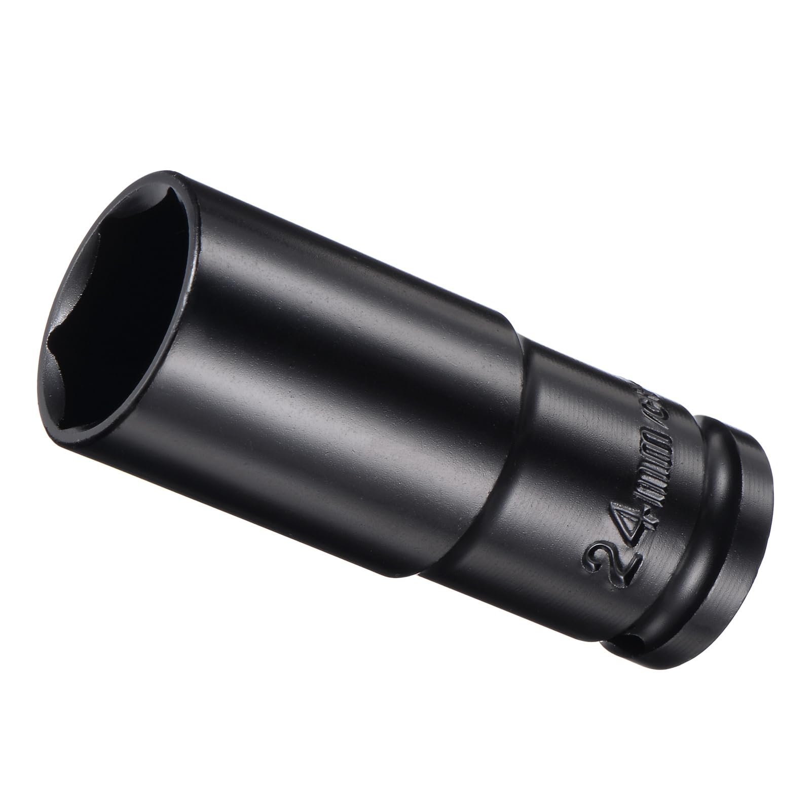CoCud Deep Impact Socket, 1/2" Drive 24mm Socket, CR-V Steel Rounded Corner Design 6-Point Deep Impact Socket - (Applications: for Screw Installation and Removal) — image 1