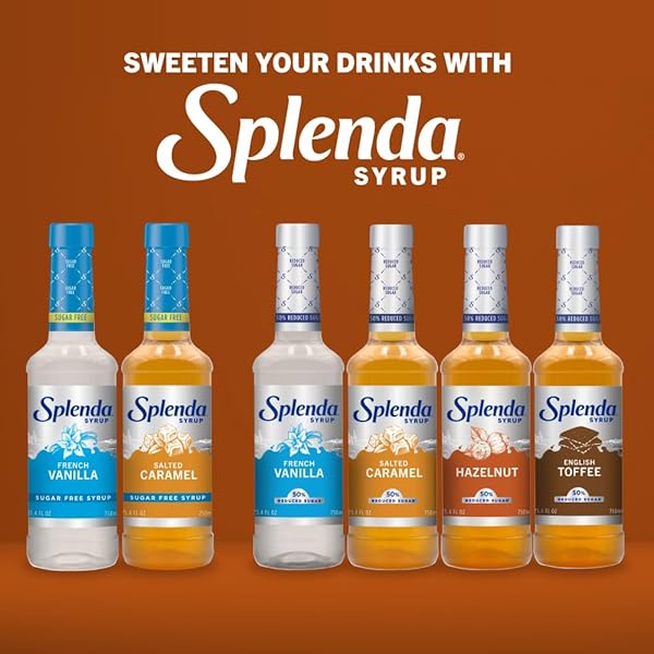 SPLENDA COFFEE SYRUP, HAZELNUT, REDUCED SUGAR, FLAVORED LIQUID SYRUPS FOR DRINKS, 750 ML BOTTLE