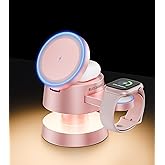 BLESSOURCE 4-in-1 Magnetic Wireless Charging Station for iPhone 17/15/14/13 Pro Max, with Night Light Wireless Charging Station Fast Charging for Apple Watch, Earphones & Multiple Devices