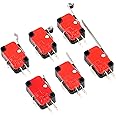 Swpeet 24Pcs Micro Limit Switch Assorment Kit, Long Hinge Roller Momentary Cherry Push Button SPDT Snap Action Perfect for Arduino, Appliance and Electronic Equipment - V-151/152/153/154/155/156-1C25