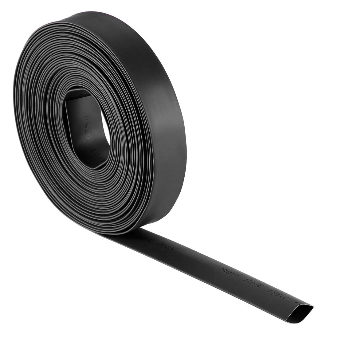 Unifizz Heat Shrink Tubing 12mm Dia 20mm Flat Width 2:1 Ratio Shrinkable Tube Cable Sleeve 7m - Black