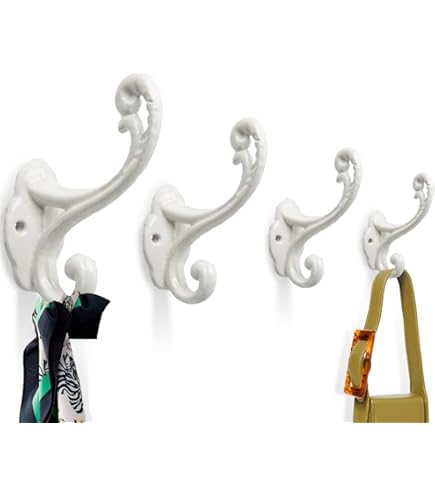 The Metal Magician Ganchos De Pared De Hierro Fundido Antiguo Estilo Clásico Para Abrigos, Bolsos, Toallas Y Sombreros (juego De 3) Negro