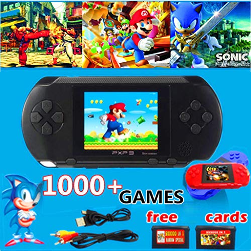 Livoty Playstation Kids Handheld Game Console Portable Gaming System 16 Bit Classic Game Console LCD Game Player (Black)