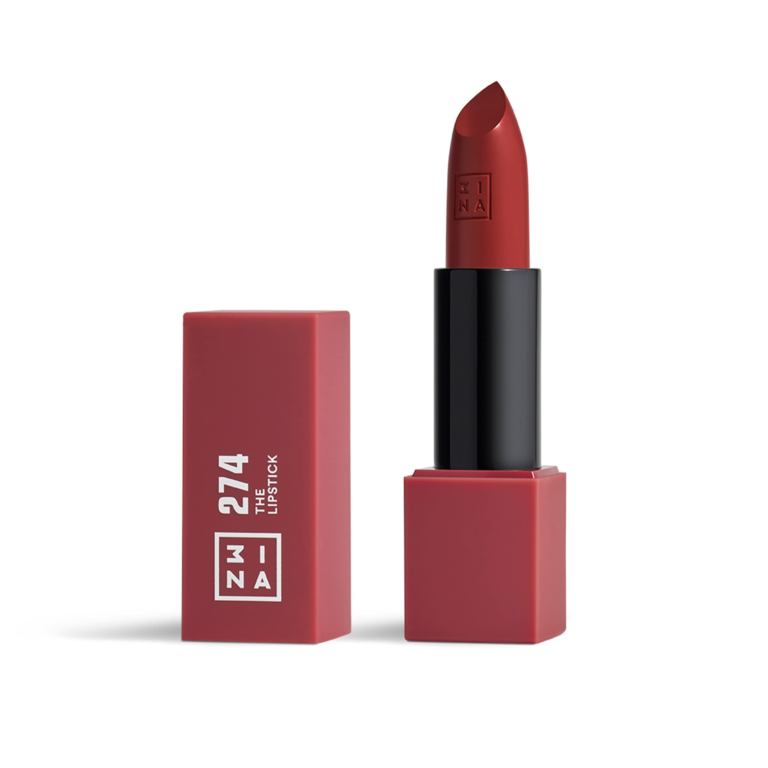 3INA MAKEUP - The Lipstick 274- Burgundy Lipstick with Vitamin E & Shea Butter - Long Lasting Matte Creamy Lip Colour