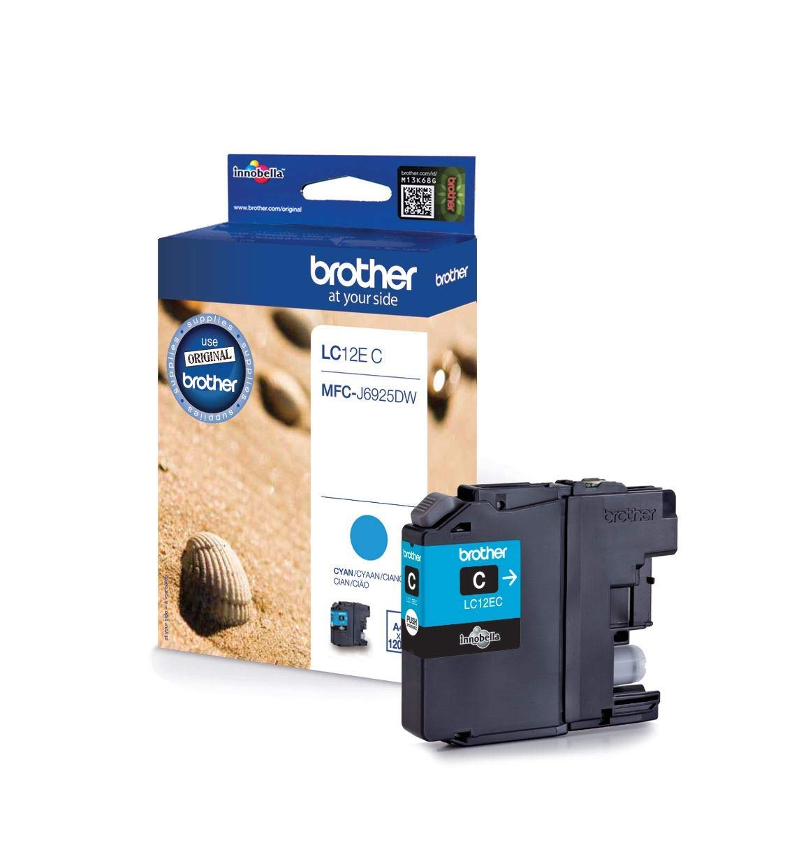 Brother LC-12EC Inkjet Cartridge, Cyan, Single Pack, Super High Yield, Includes 1 x Inkjet Cartridge, Brother Genuine Supplies